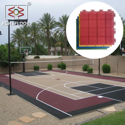 Tennismodulaire sporttegels 340*340*18.1mm Basketbalbaan Plastictegels