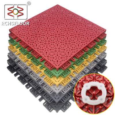 18 mm PP modulaire sporttegels 595g/Pc Polypropyleen vergrendelde tegels