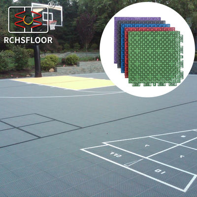 Glijbestendige polypropyleen vergrendeling tegels Outdoor Basketball Court Mat