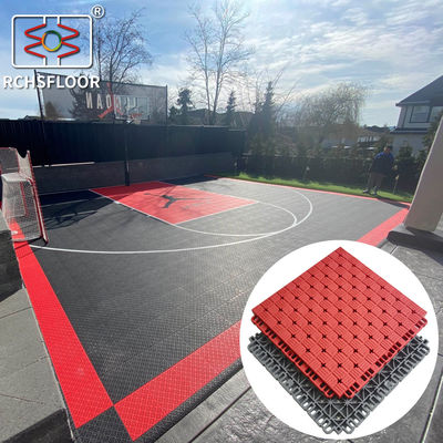 Achtertuin basketbalveld Modulaire sporttegels TPE Volleyball vloertegels