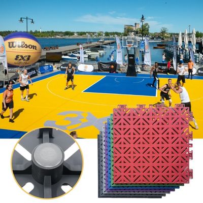 RCHS installeert de basketbalbaan vloer bouwen basketbalbaan modulaire tegels