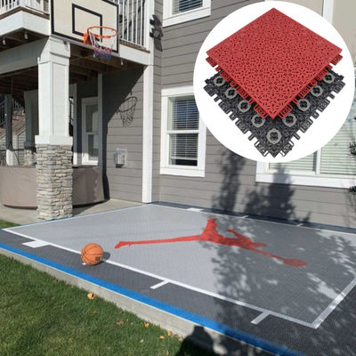 Mobiele Diy Logo Interlocking Sportvloer Mat voor Outdoor Basketball Pickleball Court